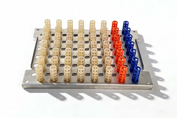 industrial metal tray with plasitc clips