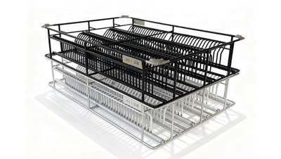 Plastic Coated Metal Cleaning Baskets for Auto Parts & Ultrasonic Systems