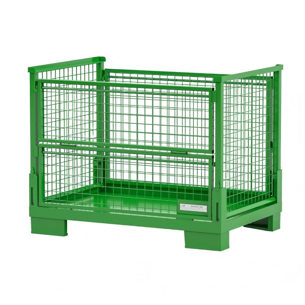 AUKE industrial metal folding turnover boxes & storage cages for manufacturing material handling
