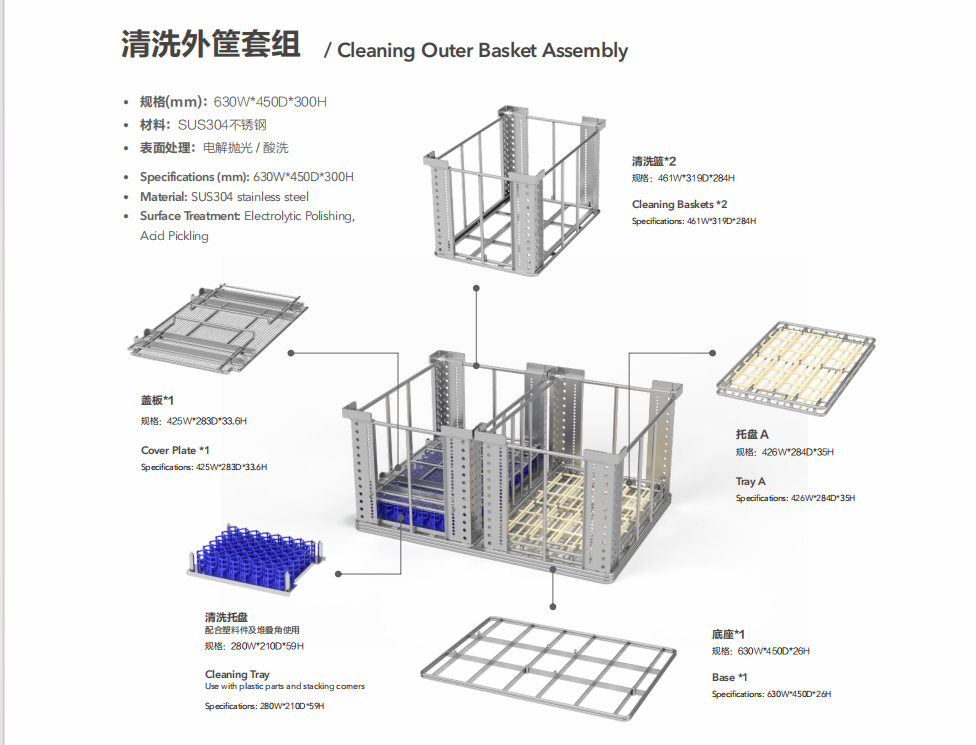AUKE mass customized anti collision cleaning baskets finished products