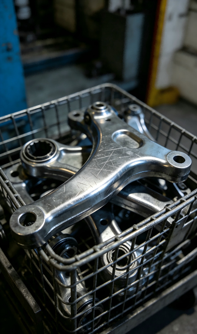 Mass precision parts cleaning workshop scene