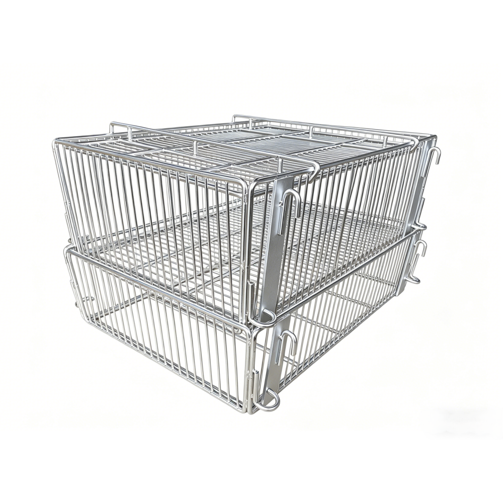 Food Grade Stackable 316 Stainless Steel Seafood Storage Wire Basket for Processing and Transport (2)